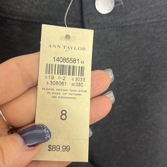 Ann Taylor NWT Modern Fit Gray Pants Size 8 Slim Leg NEW - Picture 3 of 10